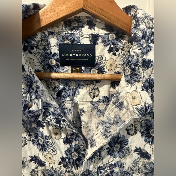 Lucky Brand Navy and Cream Floral Shirt - Picture 2 of 3